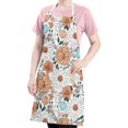 thumbnail image 5 of Pioneer Flower Floral Print Pattern Apron-Garden Aprons for Women with Pockets-Cotton Linen Waterproof Kitchen Cooking Gardening Aprons Adjustable for Kitchen,Cooking,BBQ and Salon 33x27 Inch, 5 of 7