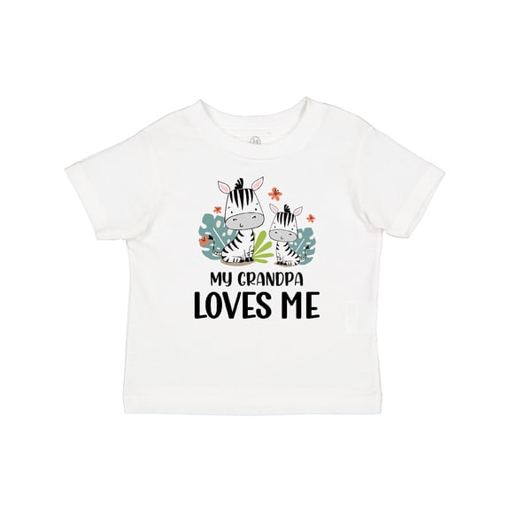 Inktastic Zebra My Grandpa Loves Me Boys or Girls Baby T-Shirt