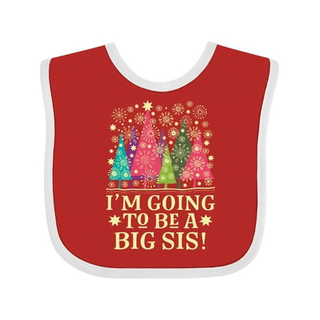 

Inktastic Big Sis Christmas Sister Announcement Girls Baby Bib