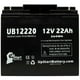 Pack 2x - Remplacement Dual-lite ML-12E-12V Battery - Acide de Plomb Scellé Universel UB12220 Battery (12V, 22Ah, 22000mAh, Terminal T4, AGM, SLA) – image 3 sur 4