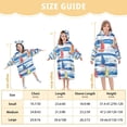 thumbnail image 4 of FORMRS Wearable Blanket Hoodie with Sleeves for Kids Cozy Flannel Sweatshirt, Orange Sailboats, 4 of 7