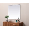 thumbnail image 3 of Metal Frame Square Mirror 48 inch in Silver, 3 of 7