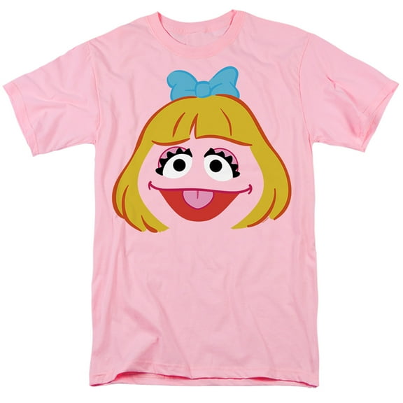 Sesame Street Prairie Dawn Face Unisex Adult T Shirt, Pink, Large