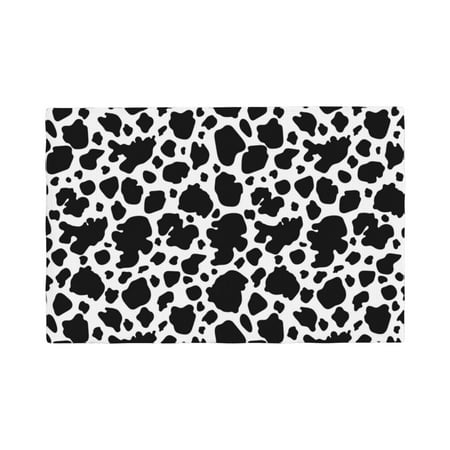 

Placemats Set Of 4 / 6 Cute Cow Print Black White Placemats For Dining Table Indoor/Outdoors Heat Resistant Washable Placemats 18 X 12