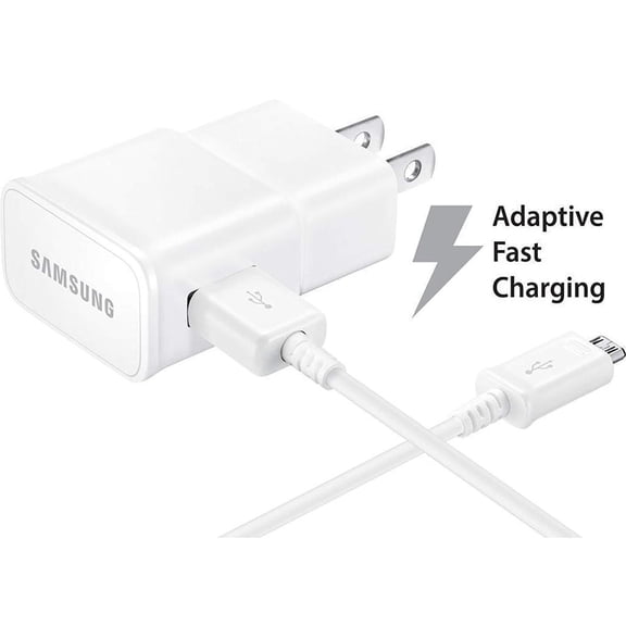 Adaptive Fast Charger Compatible with CAT S60 [Wall Charger   5 Feet USB Cable] WHITE - New