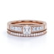 thumbnail image 3 of JeenMata Anillo de Compromiso Estilo Eduardiano con Banda Engastada en Canal de Moissanita de Corte Princesa de 1,75 Uds Engaste Nupcial en Oro Rosa de 18 K sobre Plata, 3 of 6