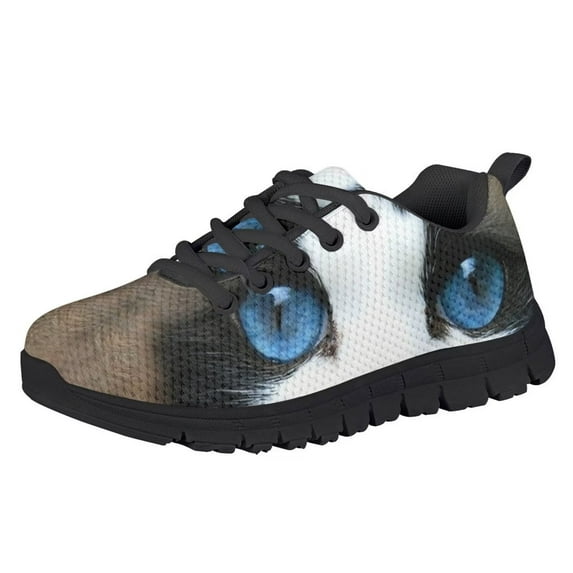 Pzuqiu Cat Eye Big Girls Sneakers Size 2 Breathable Tennis Running Shoes Comfy Walking Shoes Lightweight Athletic Shoes