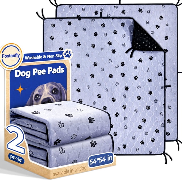 Almohadillas para orinar lavables Fostanfly para perros, paquete de 2 unidades, 54 x 54 cm