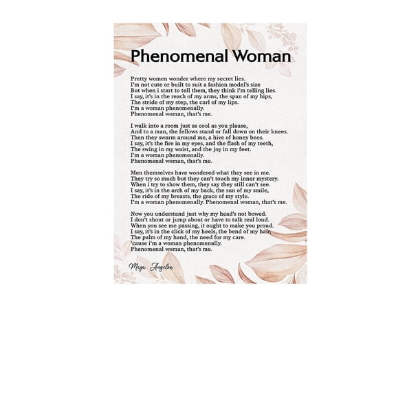 Phenomenal Woman Canvas Wall-Art Motivational Feminist Quote Canvas Print Artwork Canvas Painting Office Home Wall Decor Gift