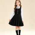 thumbnail image 2 of Mfakffe Girls Sleeveless Pinafore Pleated Dress Vintage Academy Pleated Skirt Jumper Dress Fashion Uniform Vest Dress, 2 of 5