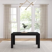 Plank+Beam 60 Modern Dining Table for 4, Solid Wood Rectangular Kitchen Table, Black Wirebrush