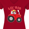 thumbnail image 4 of Inktastic Farmer Tractor Little Sis Women's V-Neck T-Shirt, 4 of 5