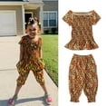 thumbnail image 2 of KTMKH 1-6Y Toddler Kids Baby Girls African Dashiki Tops Tee Bloomers Pants Bohemian Style Set For 2-3 Years, 2 of 5