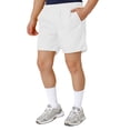 thumbnail image 3 of Huanglei Men's Casual Shorts ,Linen Drawstring Waist Loose Fit Shorts For Men Solid Color Casual Beachwear 3/4 Length Summer Trousers (White ,Medium), 3 of 5