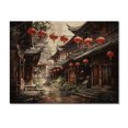 thumbnail image 3 of Designart "Red Lantern China Art painting II" Chinese Print on Natural Pine Wood, 3 of 5