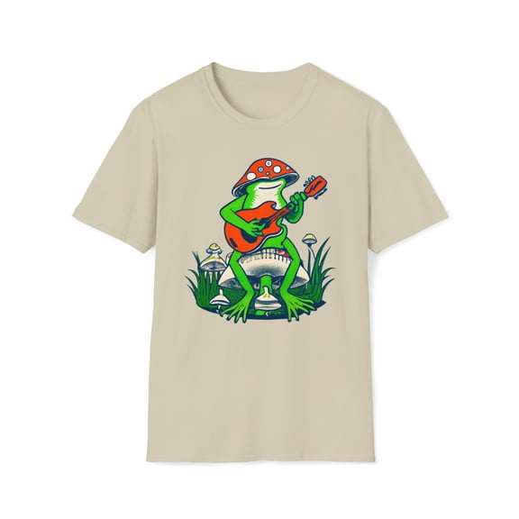 Frog Playing Guitar, Gildan Unisex Softstyle T-Shirt, Graphic Tee, S-3XL
