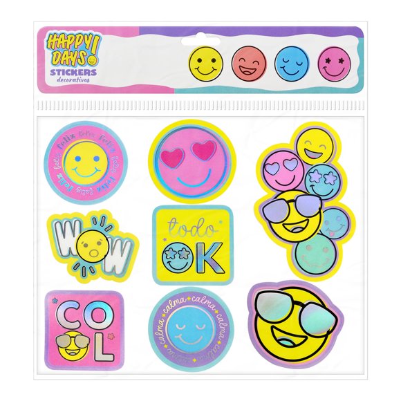 Stickers Decorativos Prichos Happy Days! Multicolor 2 Piezas