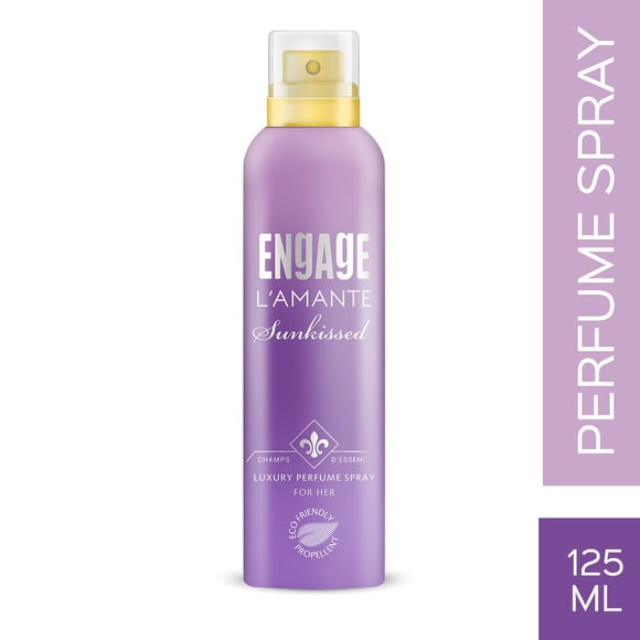 Engage L'amante Sunkissed Perfume Spray For Her 125ml, 4.2 Fl.oz. | Eco-Friendly Propellant, Soft Touch Spray - Luxury Perfume Spray For Women