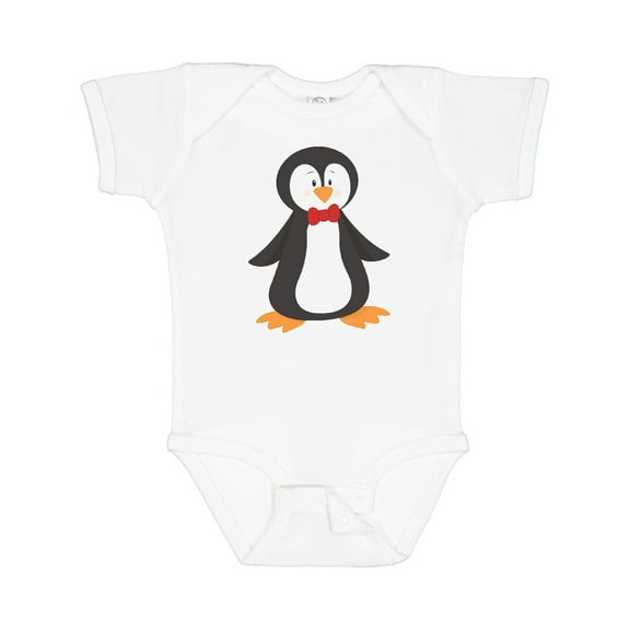 Inktastic Cute Penguin, Penguin With Red Bow Tie Boys or Girls Baby Bodysuit