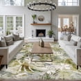 thumbnail image 4 of Area Rug for Living Room, Tropical Leaf Non-Slip Indoor Large Carpet for Bedroom/Dining Room, Palm Leaves Plants Vintage Spring Green Washable Low-Profile Rectangle Floor Runner Rugs - 5 x 7 Ft, 4 of 7