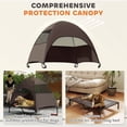 thumbnail image 4 of PawHut Outdoor Elevated Dog Bed with Canopy Raised Dog Bed Coffee, 4 of 10