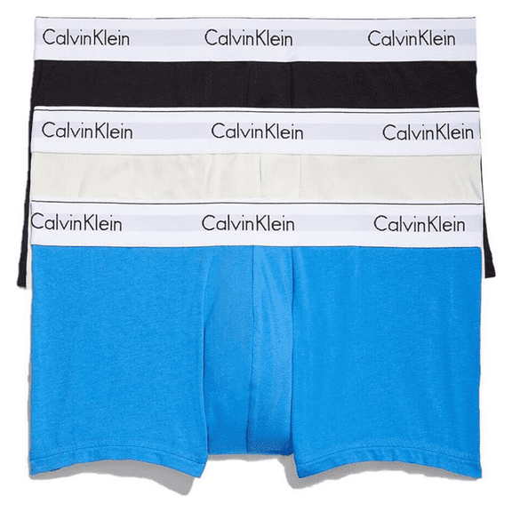 Calvin Klein Men's Modern Cotton Stretch 3-Pack Low Rise Trunk, XL