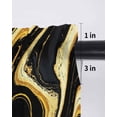 thumbnail image 6 of Black Gold Marble Curtains 63 Inch Length, Sheer Curtains for Bedroom Living Room Window Modern Geometric Textured Rod Pocket Voile Drapes Kitchen Curtains Small Half Window 42"x63" 2 Panels, 6 of 6