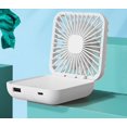 thumbnail image 2 of Ventilador portátil blanco, miniventilador recargable por USB, ventilador personal de mano para el hogar, la oficina, viajes al aire libre, 2 of 5