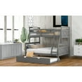 thumbnail image 5 of Tcbosik Twin Over Full Bunk Bed With Ladder, Twin Size Trundle, Safety Guardrail, Gray, 5 of 9