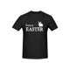 thumbnail image 3 of Women's Easter Bunny Graphic T-Shirt - Casual Gray Short Sleeve Tee with "Happy Easter" Lettering, Breathable Blend, Soft and Lightweight, Perfect for Spring Fashion, Spring Fashion Top|Trendy Casual, 3 of 6