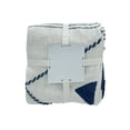 thumbnail image 3 of Birch Harbor Blue Coastal Diamond Striped Cotton Throw Blanket, 50" x 60", 3 of 14