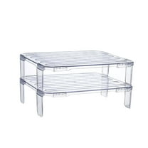 ACDANC Stackable Freezer Shelf Clear Plastic Storage Rack for Kitchen Fridge