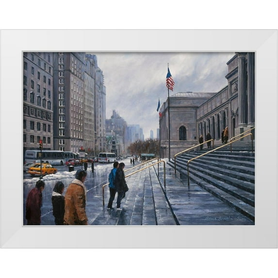 Braithwaite, Bruce 24x19 White Modern Wood Framed Museum Art Print Titled - 5th Avenue From the Met