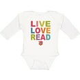 thumbnail image 3 of Inktastic Live Love Read Girls Long Sleeve Baby Bodysuit, 3 of 5