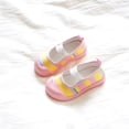 thumbnail image 4 of GiLiling Girls Barefoot Mary Jane Flats, Closed-Toe Canvas Flats with Elastic Strap, Breathable Non-Slip Soft Rubber Sole Casual Summer Shoes for Kids (Pink, 9.5-10 Years), 4 of 4
