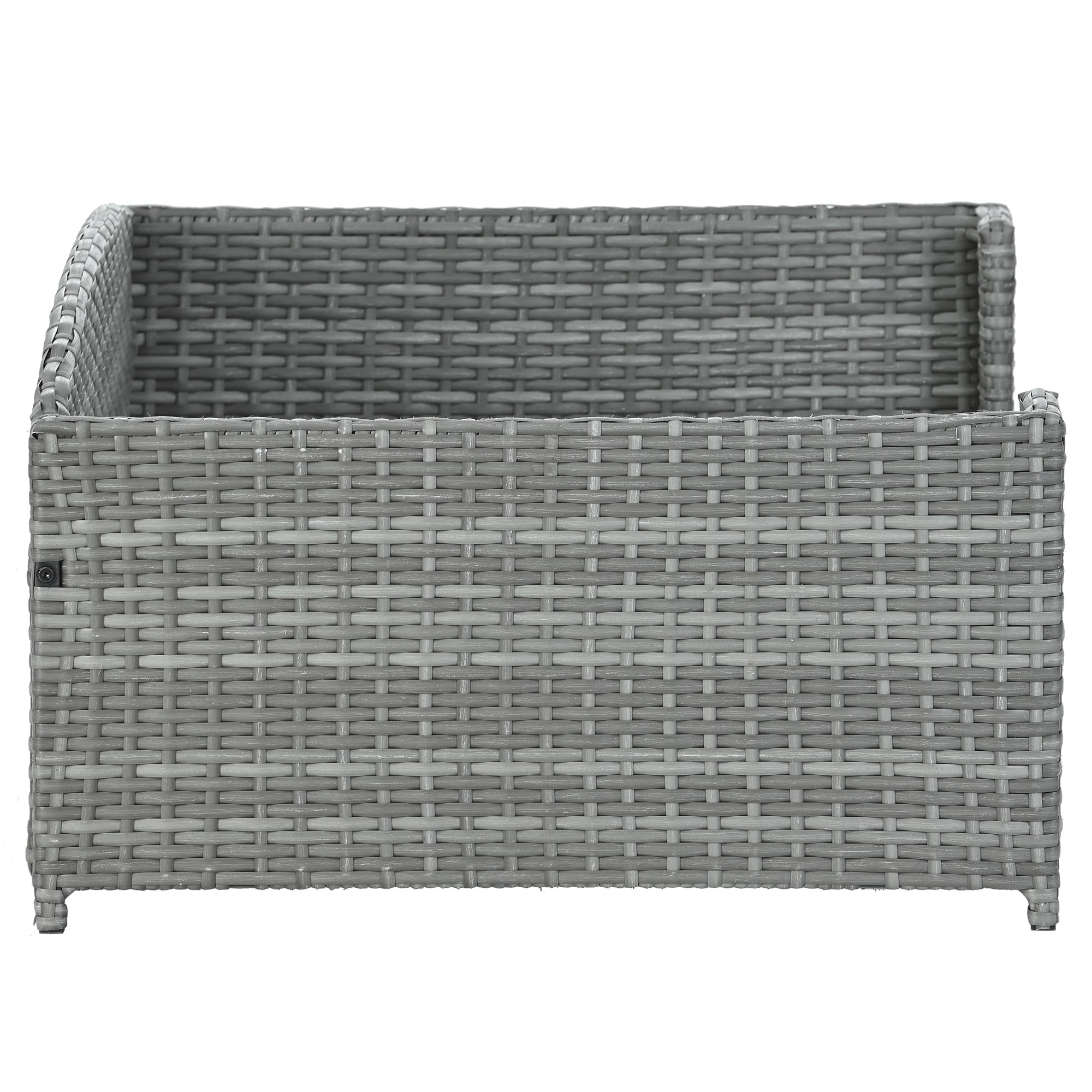 Pefilos 38" PE Wicker Dog Sofa Bed Elevated Raised Rattan Pet Bed for Indoor/Outdoor with Removable Cushion Lounge Curved backrest, Gray Pefilos 38" PE Wicker Dog Sofa Bed Elevated Raised Rattan Pet Bed for Indoor/Outdoor with Removable Cushion Lounge Curved backrest, Gray