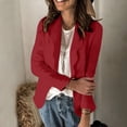 thumbnail image 2 of Lolmot Women Long Sleeve Wavy Lapels Blazer Open Front Cardigan Jacket Work Office Solid Color Business Casual Blazer, 2 of 5