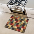 thumbnail image 5 of Ottomanson Non-Slip Accent Rug 2'7" x 3' – Low Pile Entryway Bedroom Small Rug, Checkered Multicolor, 5 of 7