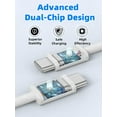 thumbnail image 3 of PinesC USB C to USB C Charger Cable [2Pack] 1M+2M Type C Cable Fast Charging for 16 /15 /Pro Max/pro/plus, iPad, MacBook, 60W Original USB C to C Cable Fast Charge Nylon Braided USB C Ch, 3 of 5