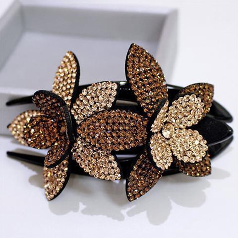 Metal Floret Hair Clips 2 Pack Hair Pins for Thick Hair Stylish Accessories Annie Shiny Metal Hair Clips, 2 Count Metallic Hair Clip  main image 4