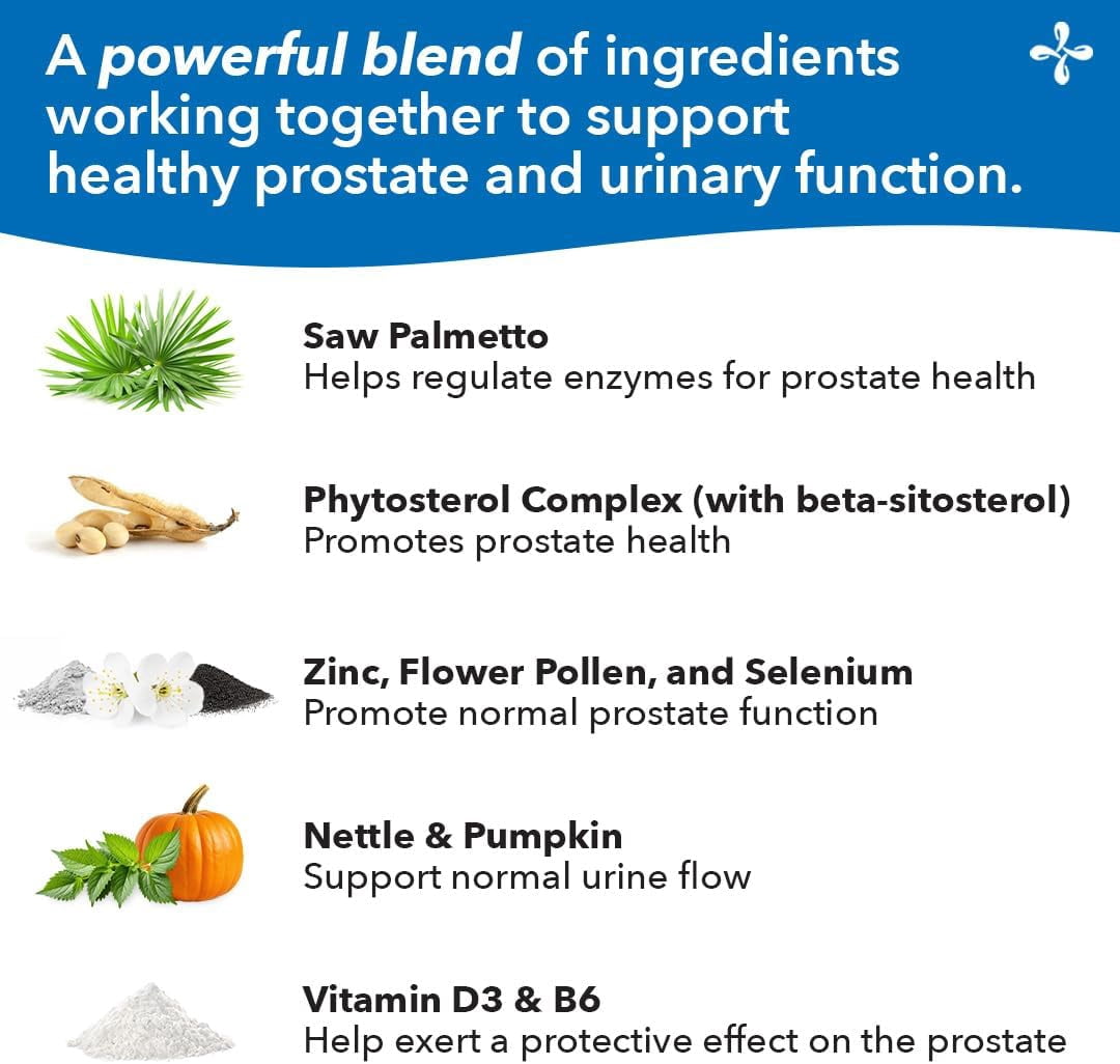 Lifeseasons Pros-T - Prostate Support Supplement - Saw Palmetto, Phytosterol, Zinc, Nettle, Vitamin D-3 & B6 - Promote Healthy Prostate Function & Normal Urinary Flow - 60 Softgels