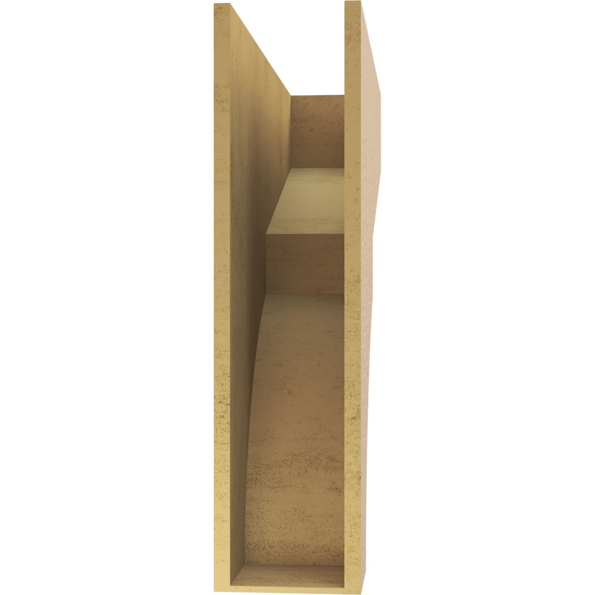 9"W x 36"D x 36"H Thin Monterey Rough Cedar Woodgrain TimberThane Corbel, Primed Tan