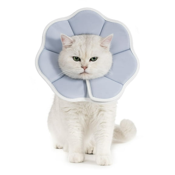 Avont Soft Cat Recovery Cone Collar, Adjustable Lightweight Kitten E-Collar for Small Dogs, Comfortable Neck Donut Stop Licking Scratching After Surgery -Grey(XS)