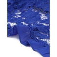 thumbnail image 5 of Cárdigan elegante con cuello con volantes pamujer, top de encogimiento de hombros con encaje floral transparente Azul joL, 5 of 5
