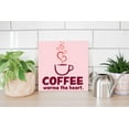 thumbnail image 4 of Coffee Warms Heart Pink Steaming Cup 12 x 12 Wood Wall Sign Plaque, 4 of 4