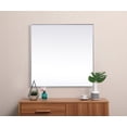 thumbnail image 4 of Metal Frame Square Mirror 48 inch in Silver, 4 of 7