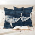thumbnail image 3 of Ocean Whale Blue Outdoor Waterproof Pillow Covers, Summer Vintage Sea Wooden Grain Decorative Square Throw Pillowcase Sofa Cushion Sham for Patio/Couch/Chair, 18"x18" 2 Pack, 3 of 8
