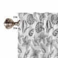 thumbnail image 4 of Grey Coastal Valances for Windows Farmhouse Kitchen Curtains Valances Rod Pocket Valance Curtains for Kitchen Windows Shell Floral Ocean Retro Window Valances for Bathroom Bedroom 54"x18", 4 of 6