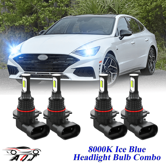 8000K Ice Blue LED Headlight Bulbs Combo Kit For Hyundai Sonata 2015-2022