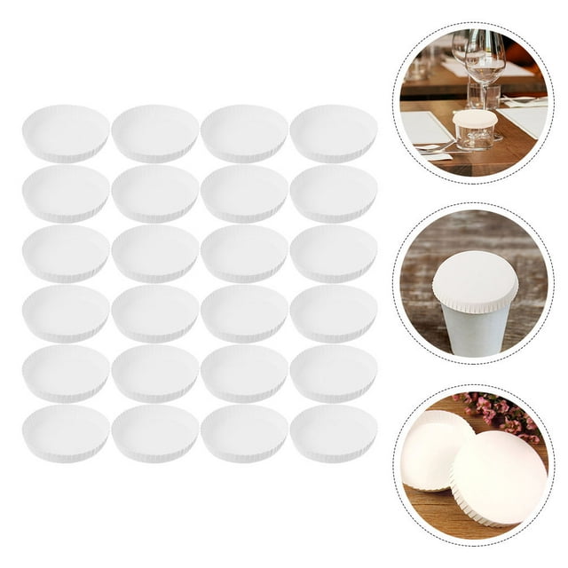 Houderco 200Ud Tapas De Vasos Desechables De Antipolvo Fácil Uso En Casa